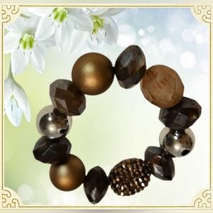 Bronze Color Chunky Beaded Bracelet